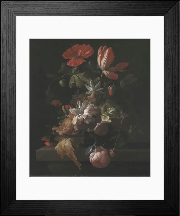 Framed Print : Flowers in a Bowl, 1672-1708. Creator: Elias Van Den Broeck Framed Print : Flowers in a Bowl, 1672-1708. Creator: Elias Van Den Broeck