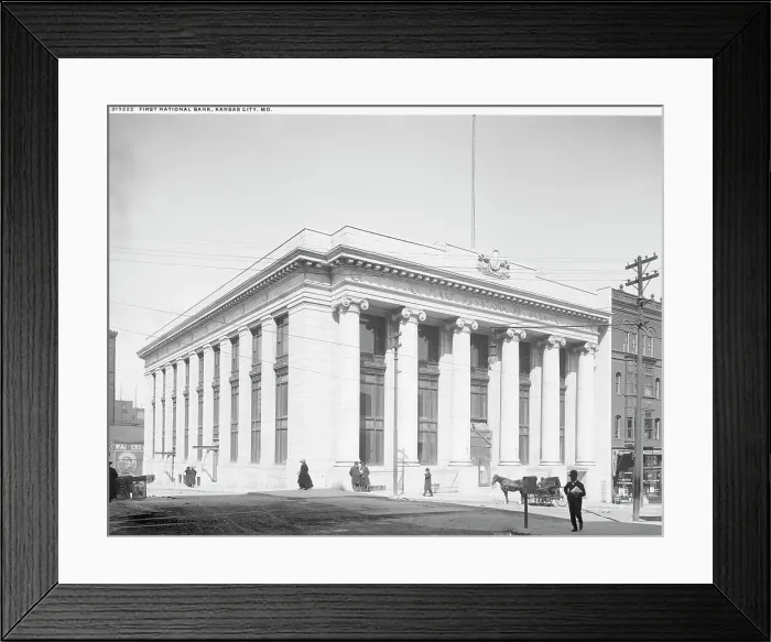 Framed Print : First National Bank, Kansas City, Mo. between 1900 and 1906. Creator: Unknown Framed Print : First National Bank, Kansas City, Mo. between 1900 and 1906. Creator: Unknown