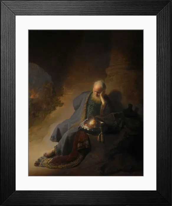 Framed Print : Jeremiah Lamenting the Destruction of Jerusalem, 1630. Creator: Rembrandt Harmensz van Rijn Framed Print : Jeremiah Lamenting the Destruction of Jerusalem, 1630. Creator: Rembrandt Harmensz van Rijn