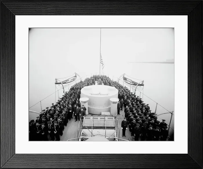 Framed Print : U.S.S. Brooklyn, ship's company, c.between 1896 and 1899. Creator: Unknown Framed Print : U.S.S. Brooklyn, ship's company, c.between 1896 and 1899. Creator: Unknown