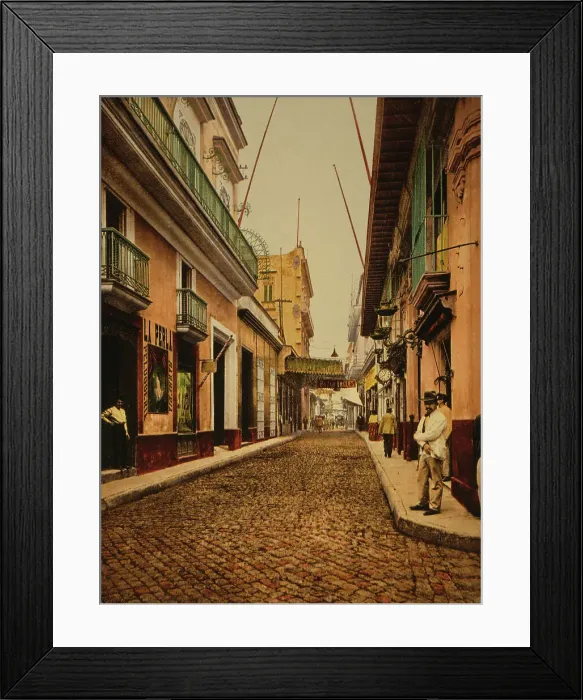 Framed Print : Calle de Habana, Habana, c1900. Creator: William H. Jackson Framed Print : Calle de Habana, Habana, c1900. Creator: William H. Jackson