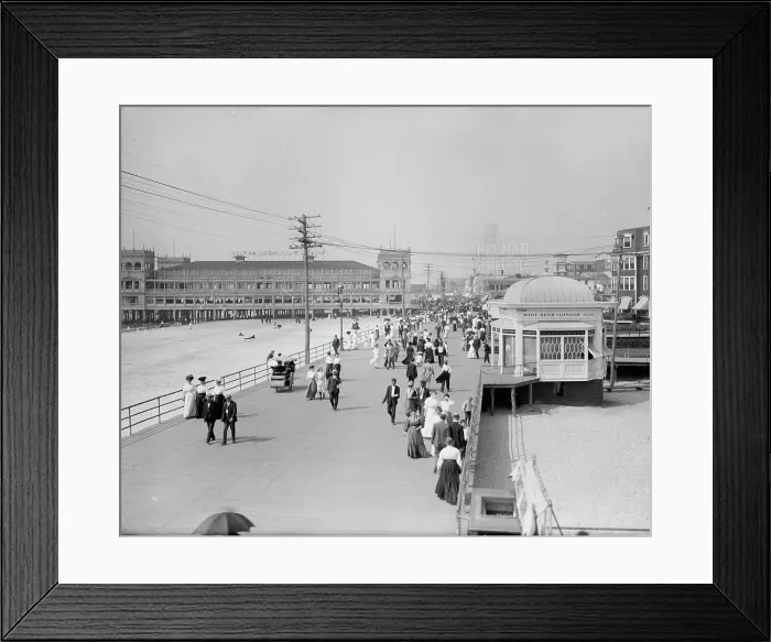 Framed Print : Boardwalk, Atlantic City, N.J. c1908. Creator: Unknown Framed Print : Boardwalk, Atlantic City, N.J. c1908. Creator: Unknown