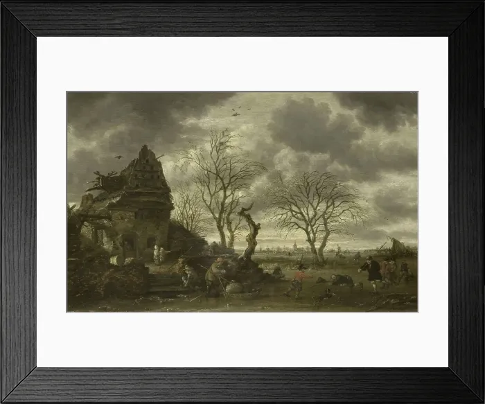 Framed Print : Winter scene, 1660-1702. Creator: Salomon Rombouts Framed Print : Winter scene, 1660-1702. Creator: Salomon Rombouts