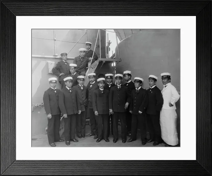 Framed Print : U.S.S. Brooklyn, Japanese stewards, between 1896 and 1899. Creator: Unknown Framed Print : U.S.S. Brooklyn, Japanese stewards, between 1896 and 1899. Creator: Unknown