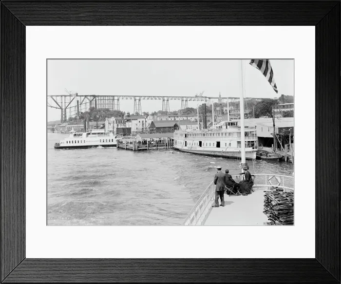 Framed Print : Steamer landings, Poughkeepsie, N.Y. c1908. Creator: Unknown