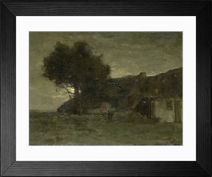 Framed Print : A Sheepfold at Nightfall, c.1870-c.1904. Creator: Theophile de Bock Framed Print : A Sheepfold at Nightfall, c.1870-c.1904. Creator: Theophile de Bock