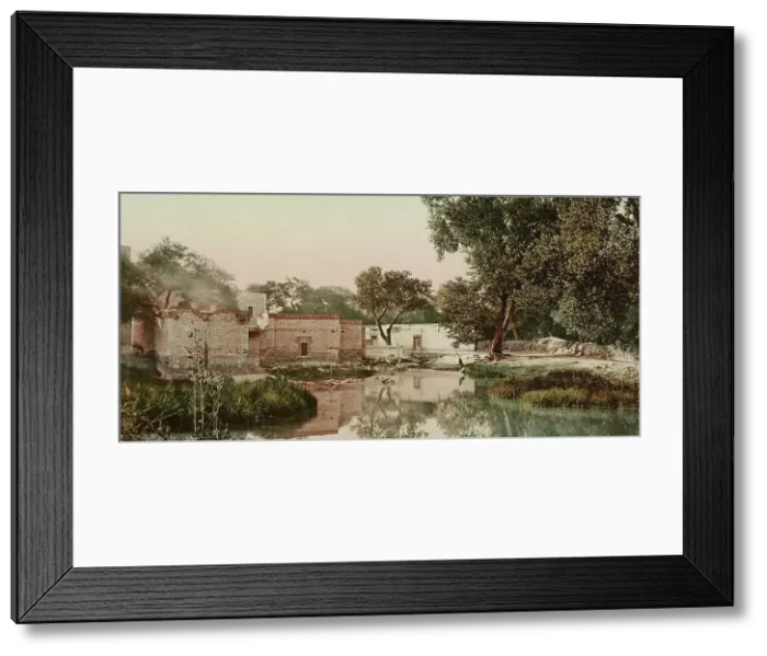 Framed Print : The Pool, Aguas Calientes, between 1884 and 1900. Creator: William H. Jackson Framed Print : The Pool, Aguas Calientes, between 1884 and 1900. Creator: William H. Jackson