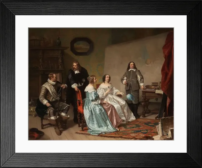 Framed Print : The Princess of Orange Visiting the Work-shop of Bartholomeus van der Helst, c.1850-c.1870. Creator: Hendrick Jacobus Scholten Framed Print : The Princess of Orange Visiting the Work-shop of Bartholomeus van der Helst, c.1850-c.1870. Creator: Hendrick Jacobus Scholten