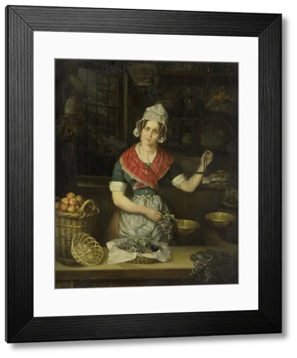 Framed Print : Fruit Seller, 1840-1860. Creator: Henrietta Christina Temminck