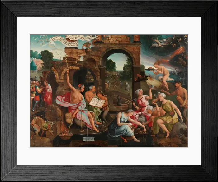 Framed Print : Saul and the Witch of Endor, 1526. Creator: Jacob Cornelisz. van Oostsanen Framed Print : Saul and the Witch of Endor, 1526. Creator: Jacob Cornelisz. van Oostsanen