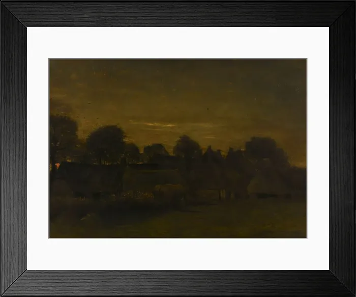 Framed Print : Farming Village at Twilight, 1884. Creator: Vincent van Gogh Framed Print : Farming Village at Twilight, 1884. Creator: Vincent van Gogh