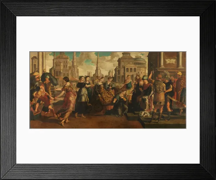 Framed Print : Solomon and the Queen of Sheba, c.1540-c.1545. Creator: Circle of Jan van Scorel Framed Print : Solomon and the Queen of Sheba, c.1540-c.1545. Creator: Circle of Jan van Scorel