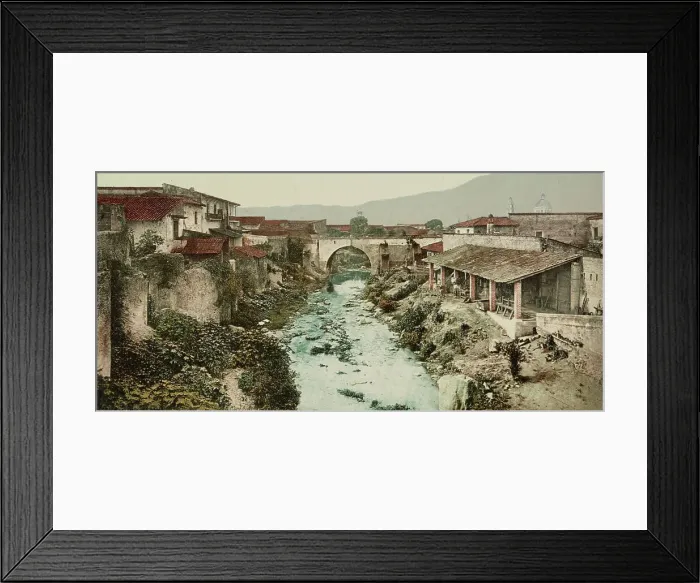 Framed Print : Mexico, view from bridge, Orizaba, between 1884 and 1900. Creator: William H. Jackson Framed Print : Mexico, view from bridge, Orizaba, between 1884 and 1900. Creator: William H. Jackson