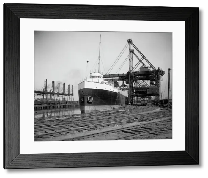 Framed Print : Brown electric hoist, unloading ore, Buffalo, N.Y. c1908. Creator: Unknown