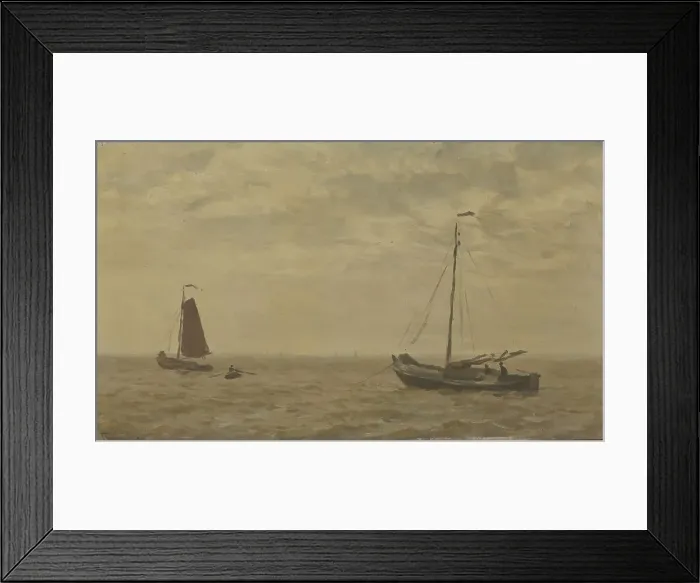 Framed Print : Seascape with fishing boats, 1910. Creator: Willem Bastiaan Tholen Framed Print : Seascape with fishing boats, 1910. Creator: Willem Bastiaan Tholen