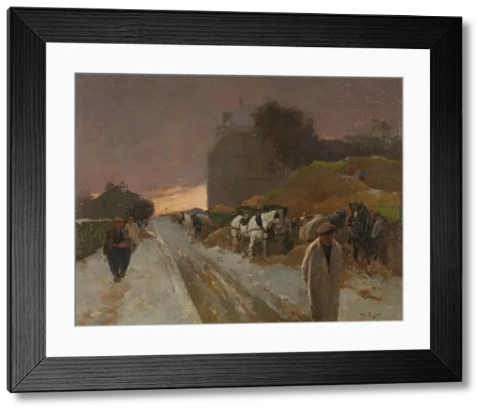 Framed Print : Street in Montmartre, Paris, in the Winter, 1885-1931. Creator: Willem de Zwart Framed Print : Street in Montmartre, Paris, in the Winter, 1885-1931. Creator: Willem de Zwart