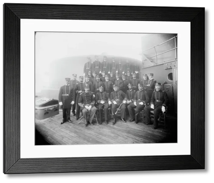Framed Print : U.S.S. Oregon, Capt. Barker and officers, between 1896 and 1901. Creator: Unknown Framed Print : U.S.S. Oregon, Capt. Barker and officers, between 1896 and 1901. Creator: Unknown