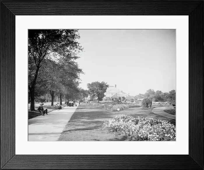 Framed Print : Conservatory & gardens, Lincoln Park, Chicago, Ill. c1905. Creator: Unknown. Conservatory & gardens, Lincoln Park, Chicago, Ill. c1905. Creator: Unknown Framed Print : Conservatory & gardens, Lincoln Park, Chicago, Ill. c1905. Creator: Unknown. Conservatory & gardens, Lincoln Park, Chicago, Ill. c1905. Creator: Unknown