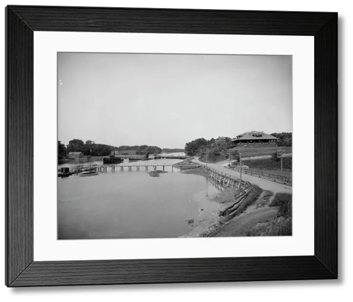 Framed Print : Sewall's bridge and York Country Club, York, Maine, c1908. Creator: Unknown Framed Print : Sewall's bridge and York Country Club, York, Maine, c1908. Creator: Unknown