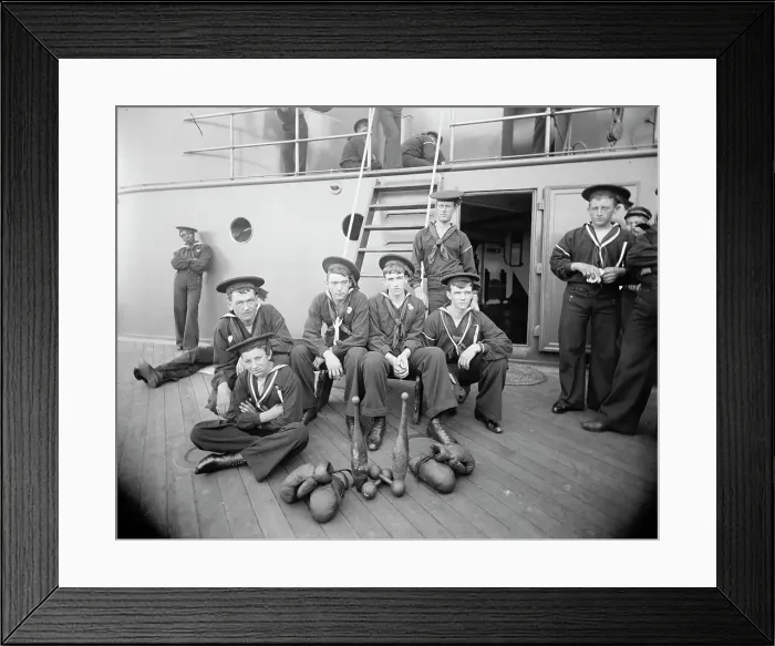 Framed Print : U.S.S. Oregon, the athletes, between 1896 and 1901. Creator: Unknown Framed Print : U.S.S. Oregon, the athletes, between 1896 and 1901. Creator: Unknown