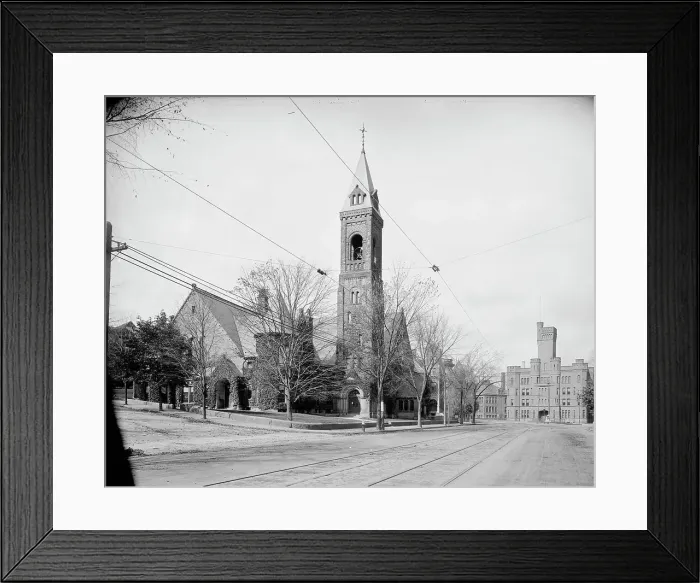 Framed Print : Central Church and Armory, Worcester, Mass. c1906. Creator: Unknown Framed Print : Central Church and Armory, Worcester, Mass. c1906. Creator: Unknown