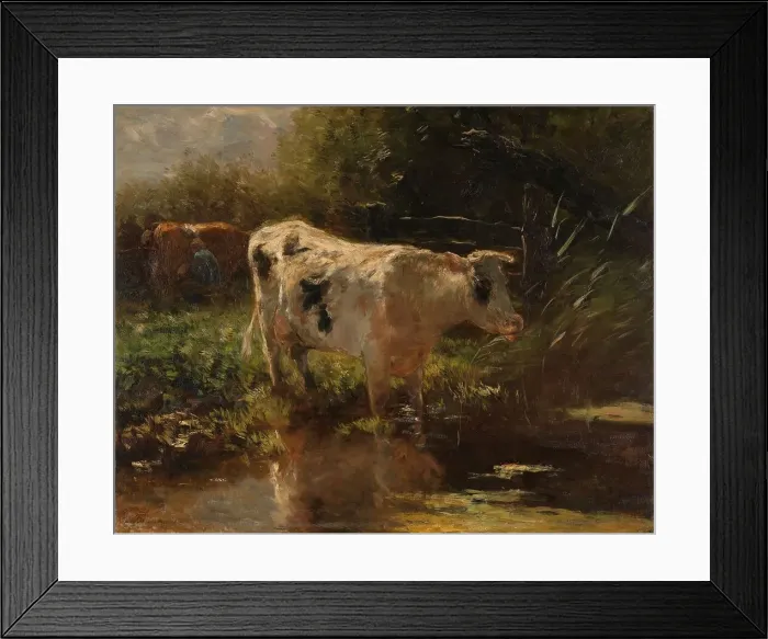 Framed Print : Cow beside a Ditch, c.1885-c.1895. Creator: Willem Maris Framed Print : Cow beside a Ditch, c.1885-c.1895. Creator: Willem Maris