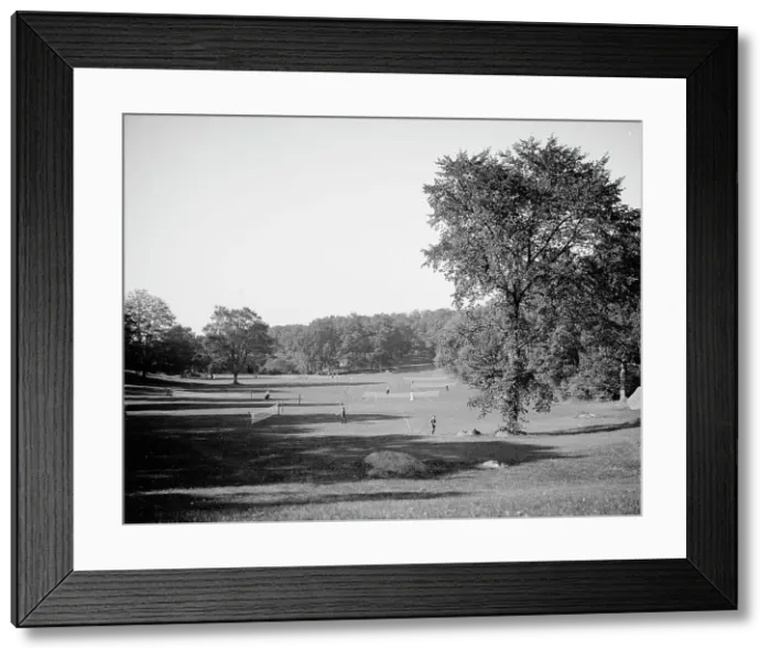 Framed Print : Tennis courts, Franklin Park, Boston, Mass. c1906. Creator: Unknown Framed Print : Tennis courts, Franklin Park, Boston, Mass. c1906. Creator: Unknown