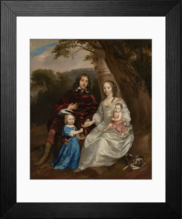 Framed Print : Govert van Slingelandt (1623-90), lord of Dubbeldam. With his first wife Christina van Beveren and t Creator: Jan Mytens Framed Print : Govert van Slingelandt (1623-90), lord of Dubbeldam. With his first wife Christina van Beveren and t Creator: Jan Mytens