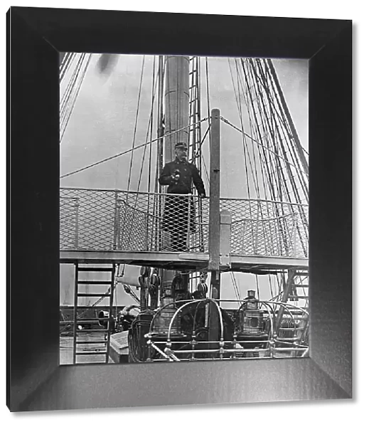 U.S.S. Pensacola, Capt. Dewey on the bridge, between 1890 and 1901. Creator: Unknown