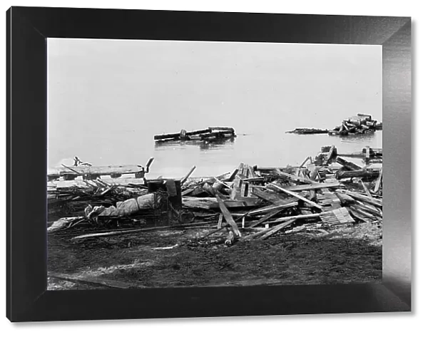 Ruines of life saving station, Pointe aux Barques, Mich. after storm, Nov. 9, 1913, 1913 Nov 9. Creator: Unknown