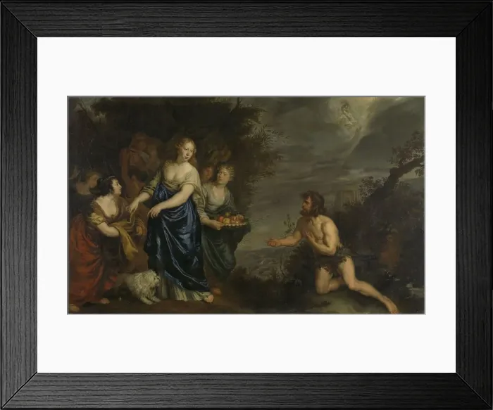 Framed Print : Odysseus and Nausicaa, c.1630-c.1688. Creator: Joachim von Sandrart I Framed Print : Odysseus and Nausicaa, c.1630-c.1688. Creator: Joachim von Sandrart I