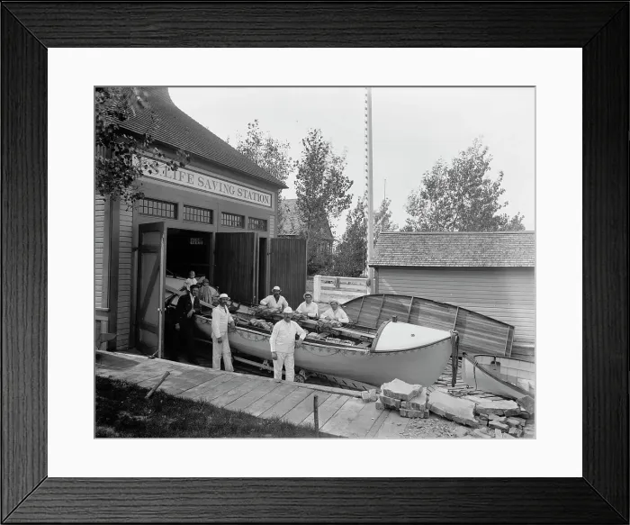 Framed Print : U.S. Life Saving Station, Macatawa Park, Mich. between 1890 and 1901. Creator: Unknown Framed Print : U.S. Life Saving Station, Macatawa Park, Mich. between 1890 and 1901. Creator: Unknown
