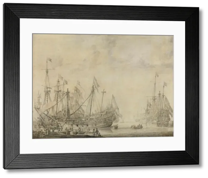 Framed Print : Ships after the Battle, 1630-1672. Creator: Willem van de Velde I Framed Print : Ships after the Battle, 1630-1672. Creator: Willem van de Velde I