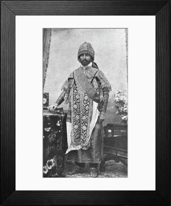 Framed Print : La destitution du negus d'Abyssinie; le ras Tafari, regent d'Ethiopie et heritier du trone, 1916. Creator: Leon Yazidjian Framed Print : La destitution du negus d'Abyssinie; le ras Tafari, regent d'Ethiopie et heritier du trone, 1916. Creator: Leon Yazidjian