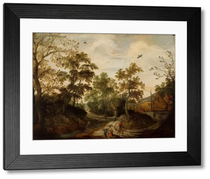 Framed Print : View of a Village, 1623. Creator: Willem van den Bundel Framed Print : View of a Village, 1623. Creator: Willem van den Bundel