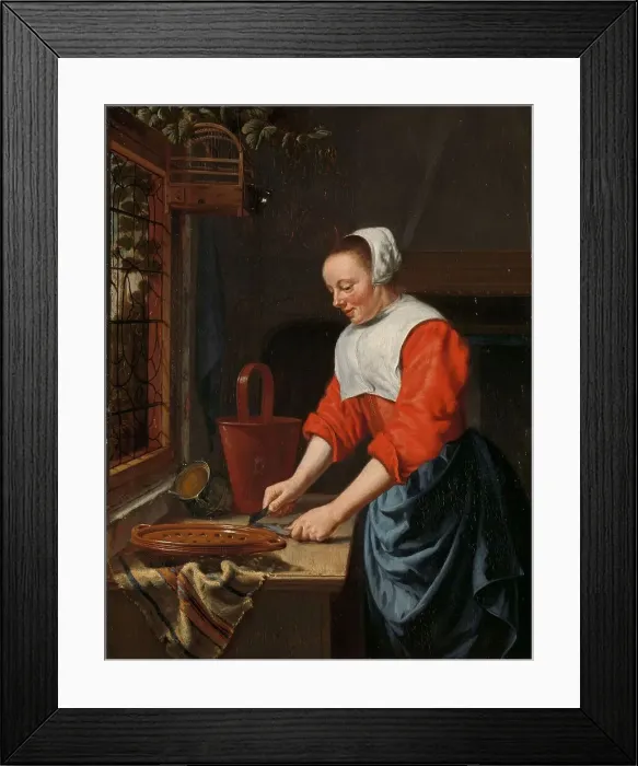 Framed Print : The servant girl, 1631-1677. Creator: Willem van Odekercken Framed Print : The servant girl, 1631-1677. Creator: Willem van Odekercken