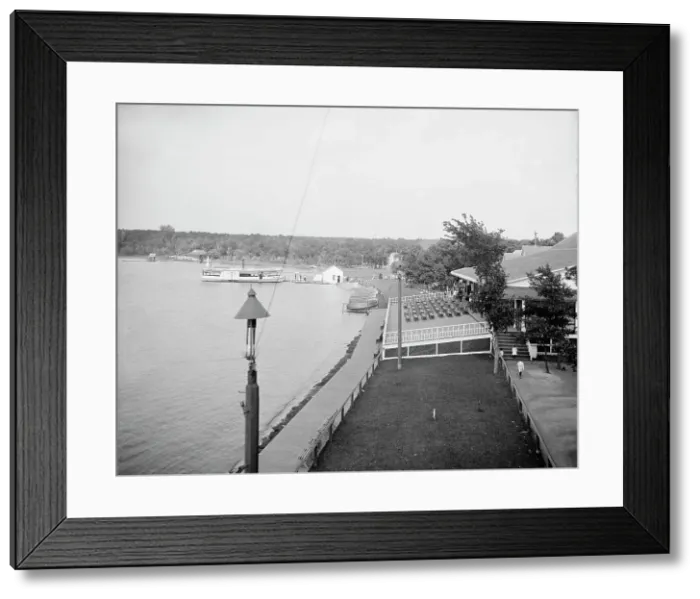 Framed Print : Lake shore and pavilion at Wildwood, White Bear Lake, near St. Paul, Minn. between 1900 and 1905. Creator: Unknown Framed Print : Lake shore and pavilion at Wildwood, White Bear Lake, near St. Paul, Minn. between 1900 and 1905. Creator: Unknown