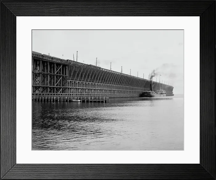 Framed Print : Presque Isle ore docks, Marquette, Mich. (1905?). Creator: Unknown Framed Print : Presque Isle ore docks, Marquette, Mich. (1905?). Creator: Unknown