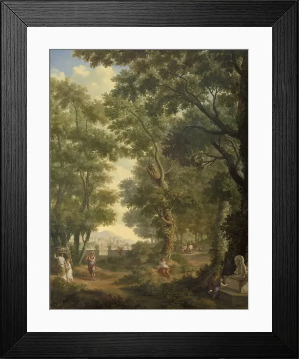 Framed Print : Arcadian Landscape, one of a series of ten murals in the garden room of the main floor of the Amster Creator: Juriaan Andriessen Framed Print : Arcadian Landscape, one of a series of ten murals in the garden room of the main floor of the Amster Creator: Juriaan Andriessen