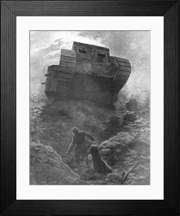 Framed Print : Le Tank'; premiere apparition d'un des nouveaux cuirasses de terre de l'armee... 1916. Creator: Unknown. Le Tank'; premiere apparition d'un des nouveaux cuirasses de terre de l'armee... 1916. Creator: Unknown Framed Print : Le Tank'; premiere apparition d'un des nouveaux cuirasses de terre de l'armee... 1916. Creator: Unknown. Le Tank'; premiere apparition d'un des nouveaux cuirasses de terre de l'armee... 1916. Creator: Unknown