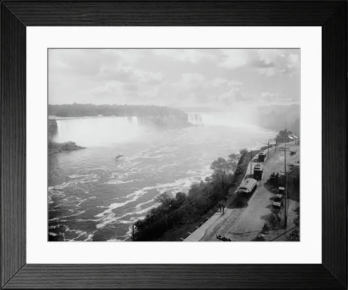 Framed Print : Niagara Falls from the Canadian shore [with Niagara Gorge Railroad], c1905. Creator: Unknown