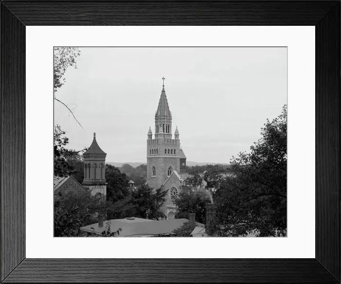 Framed Print : Tower of Christian Science Church, Concord, N.H. c1908. Creator: Unknown Framed Print : Tower of Christian Science Church, Concord, N.H. c1908. Creator: Unknown