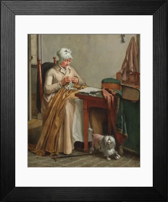 Framed Print : Interior with Woman Sewing, c.1800-c.1810. Creator: Wybrand Hendriks Framed Print : Interior with Woman Sewing, c.1800-c.1810. Creator: Wybrand Hendriks