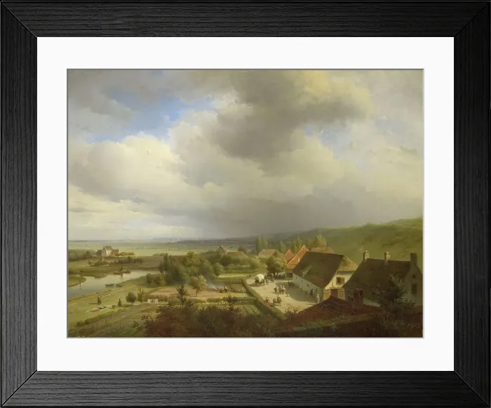 Framed Print : View of the Ooijpolder, seen from the Belvédère in Nijmegen, 1833-1844. Creator: Abraham Johannes Couwenberg Framed Print : View of the Ooijpolder, seen from the Belvédère in Nijmegen, 1833-1844. Creator: Abraham Johannes Couwenberg