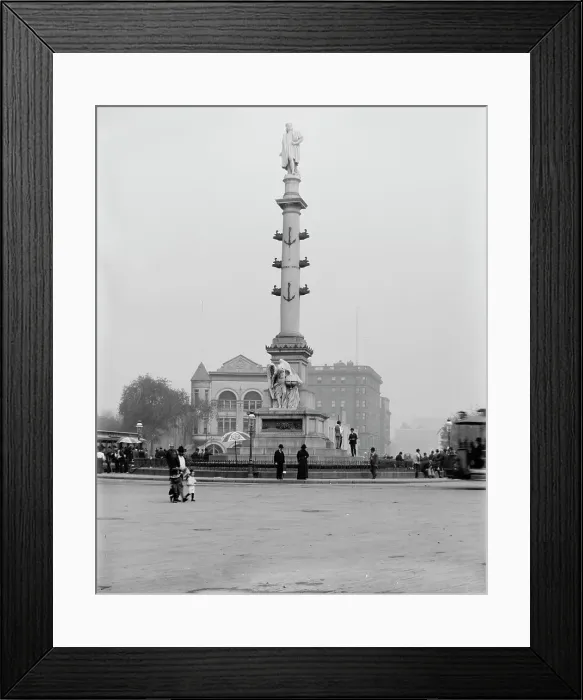 Framed Print : Columbus Monument, New York, ca 1900. Creator: Unknown Framed Print : Columbus Monument, New York, ca 1900. Creator: Unknown