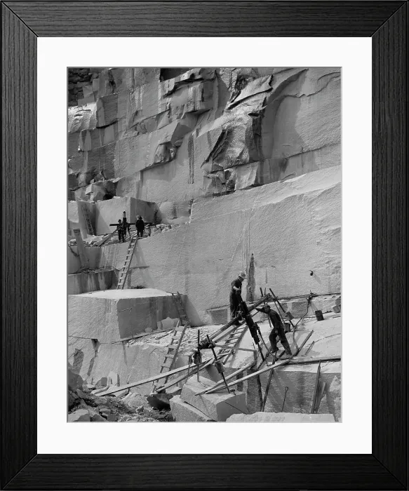 Framed Print : Channeling, a New England granite quarry, c1908. Creator: Unknown Framed Print : Channeling, a New England granite quarry, c1908. Creator: Unknown