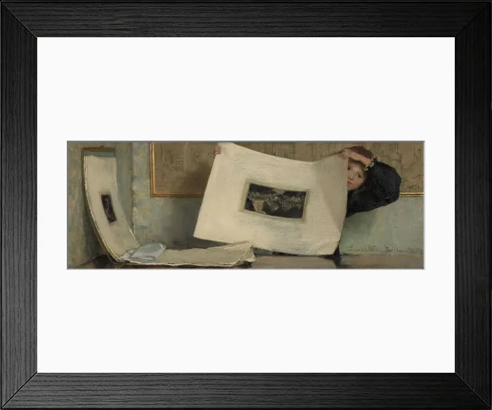 Framed Print : Anna Leafing Through a Portfolio of Prints, 1874. Creator: Laura Theresa Epps Alma-Tadema Framed Print : Anna Leafing Through a Portfolio of Prints, 1874. Creator: Laura Theresa Epps Alma-Tadema