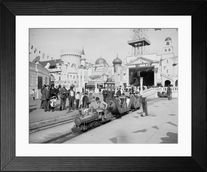 Framed Print : The Miniature railway, Coney Island, N.Y. c1905. Creator: Unknown Framed Print : The Miniature railway, Coney Island, N.Y. c1905. Creator: Unknown