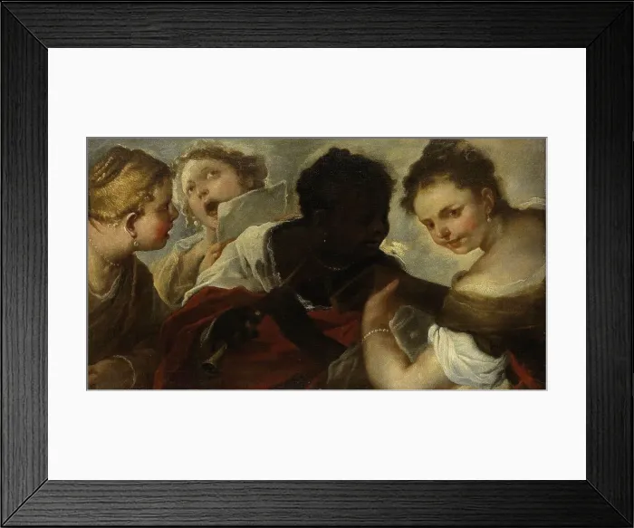 Framed Print : Four Women making Music, 1658-1660. Creator: Luca Giordano Framed Print : Four Women making Music, 1658-1660. Creator: Luca Giordano