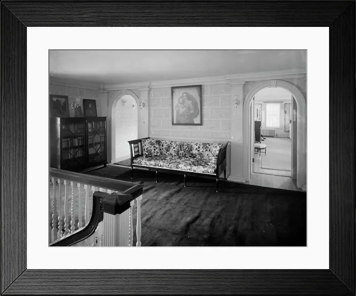 Framed Print : Interior, upper hall, New York City, between 1900 and 1910. Creator: Unknown Framed Print : Interior, upper hall, New York City, between 1900 and 1910. Creator: Unknown